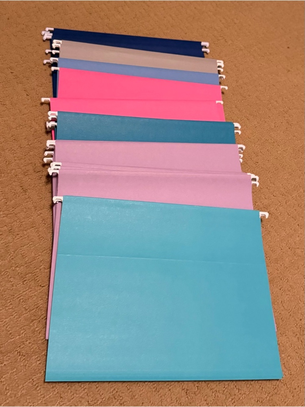 New Set of 36 Hanging File Folders multi-colored
